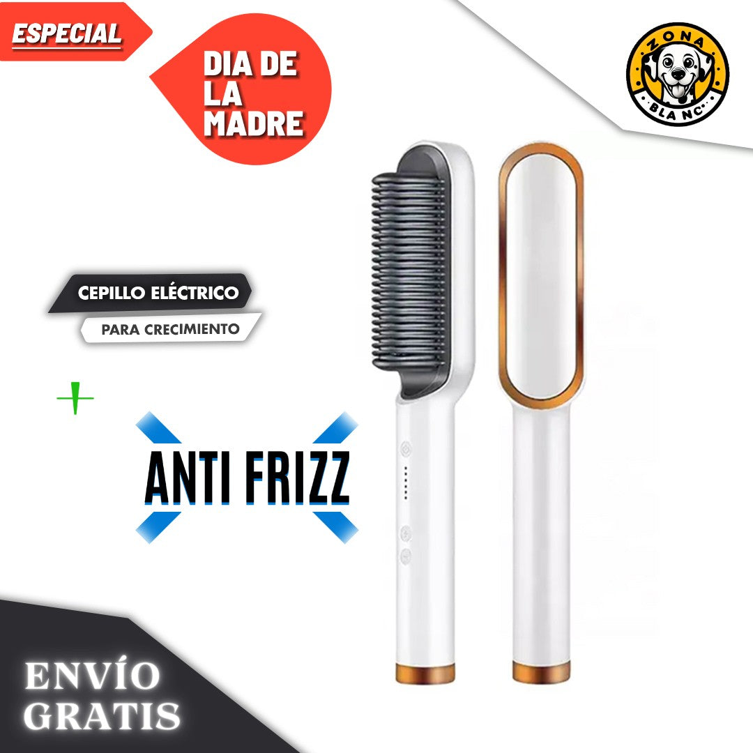 CEPILLO ELÉCTRICO ANTI FRIZZ Y ESTIMULADOR DE CRECIMIENTO